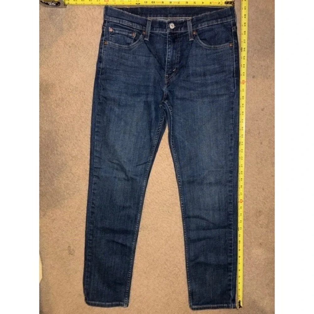 Levis 511 Slim Fit Jeans Mens 33x32 Dark Wash Indigo Denim 04511-4655 T35-28